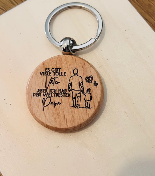 Schlüsselanhänger „Es gibt viele tolle Väter aber ich habe den Weltbesten Papa „